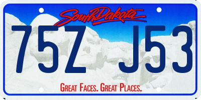 SD license plate 75ZJ53