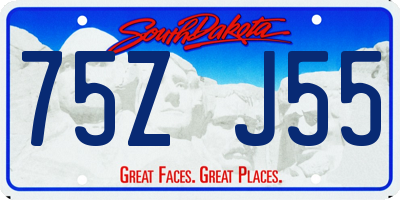 SD license plate 75ZJ55