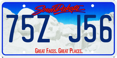 SD license plate 75ZJ56