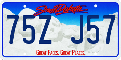SD license plate 75ZJ57