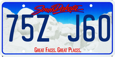 SD license plate 75ZJ60