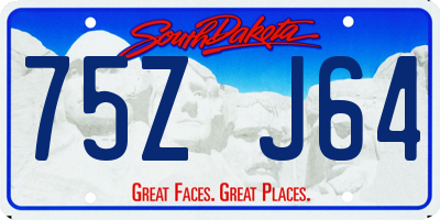 SD license plate 75ZJ64