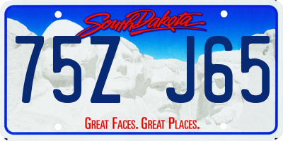 SD license plate 75ZJ65