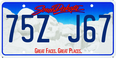 SD license plate 75ZJ67