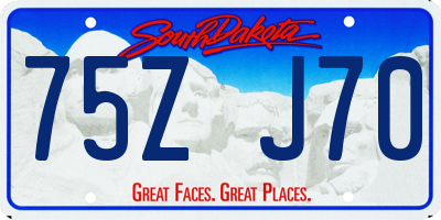 SD license plate 75ZJ70