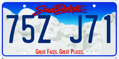 SD license plate 75ZJ71