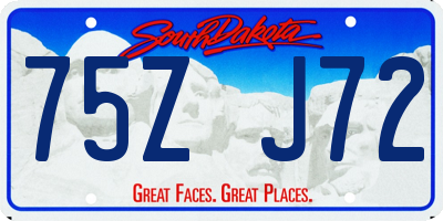 SD license plate 75ZJ72