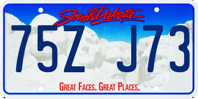 SD license plate 75ZJ73