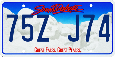 SD license plate 75ZJ74