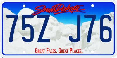 SD license plate 75ZJ76