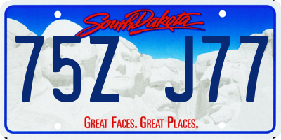 SD license plate 75ZJ77