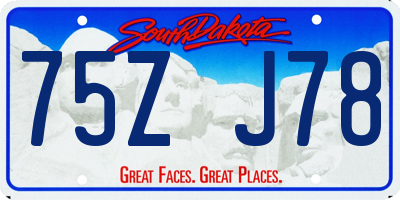 SD license plate 75ZJ78