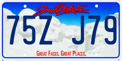 SD license plate 75ZJ79