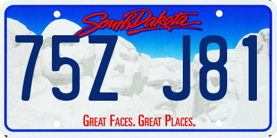 SD license plate 75ZJ81