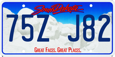 SD license plate 75ZJ82