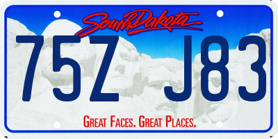 SD license plate 75ZJ83