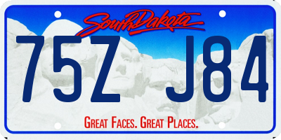 SD license plate 75ZJ84