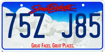 SD license plate 75ZJ85