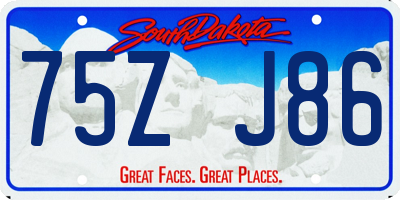 SD license plate 75ZJ86