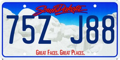 SD license plate 75ZJ88