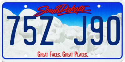 SD license plate 75ZJ90