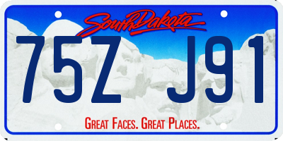 SD license plate 75ZJ91