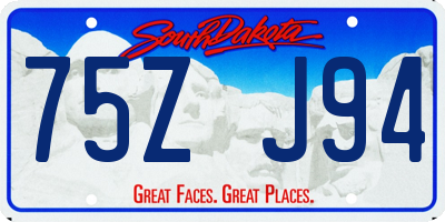 SD license plate 75ZJ94