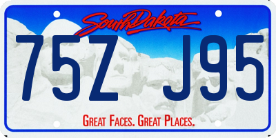 SD license plate 75ZJ95