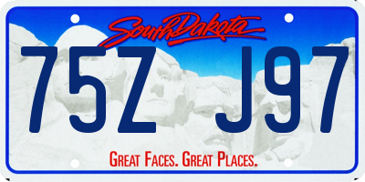 SD license plate 75ZJ97