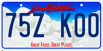 SD license plate 75ZK00