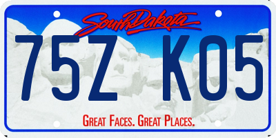 SD license plate 75ZK05
