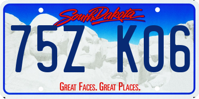 SD license plate 75ZK06