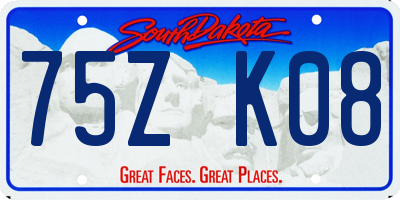 SD license plate 75ZK08
