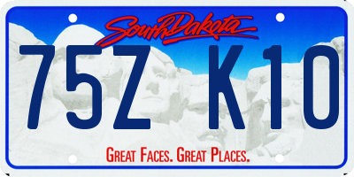SD license plate 75ZK10