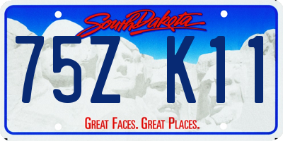 SD license plate 75ZK11