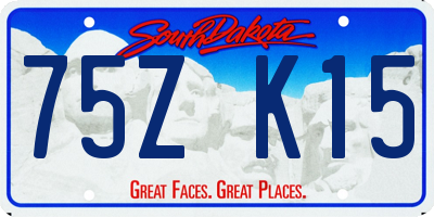 SD license plate 75ZK15