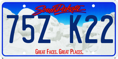 SD license plate 75ZK22