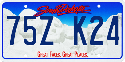 SD license plate 75ZK24