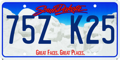 SD license plate 75ZK25