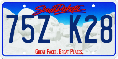 SD license plate 75ZK28