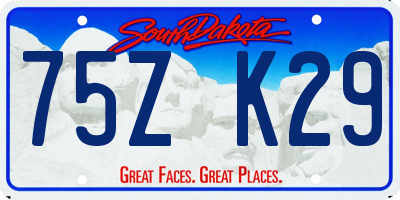 SD license plate 75ZK29