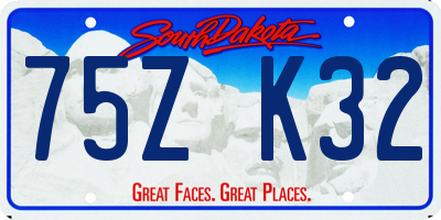 SD license plate 75ZK32