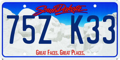 SD license plate 75ZK33
