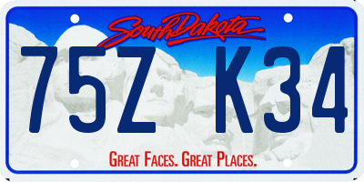SD license plate 75ZK34