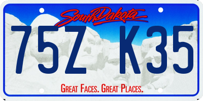 SD license plate 75ZK35