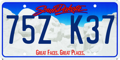 SD license plate 75ZK37