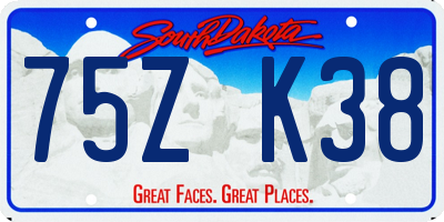 SD license plate 75ZK38