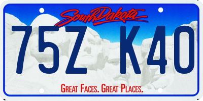 SD license plate 75ZK40