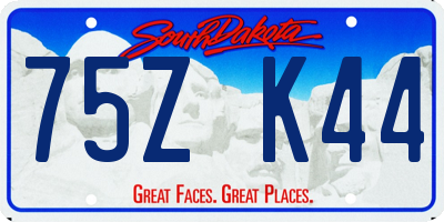 SD license plate 75ZK44