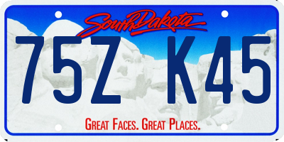SD license plate 75ZK45